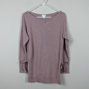 Caslon Long Sleeve Tunic Sweater with Side Ties